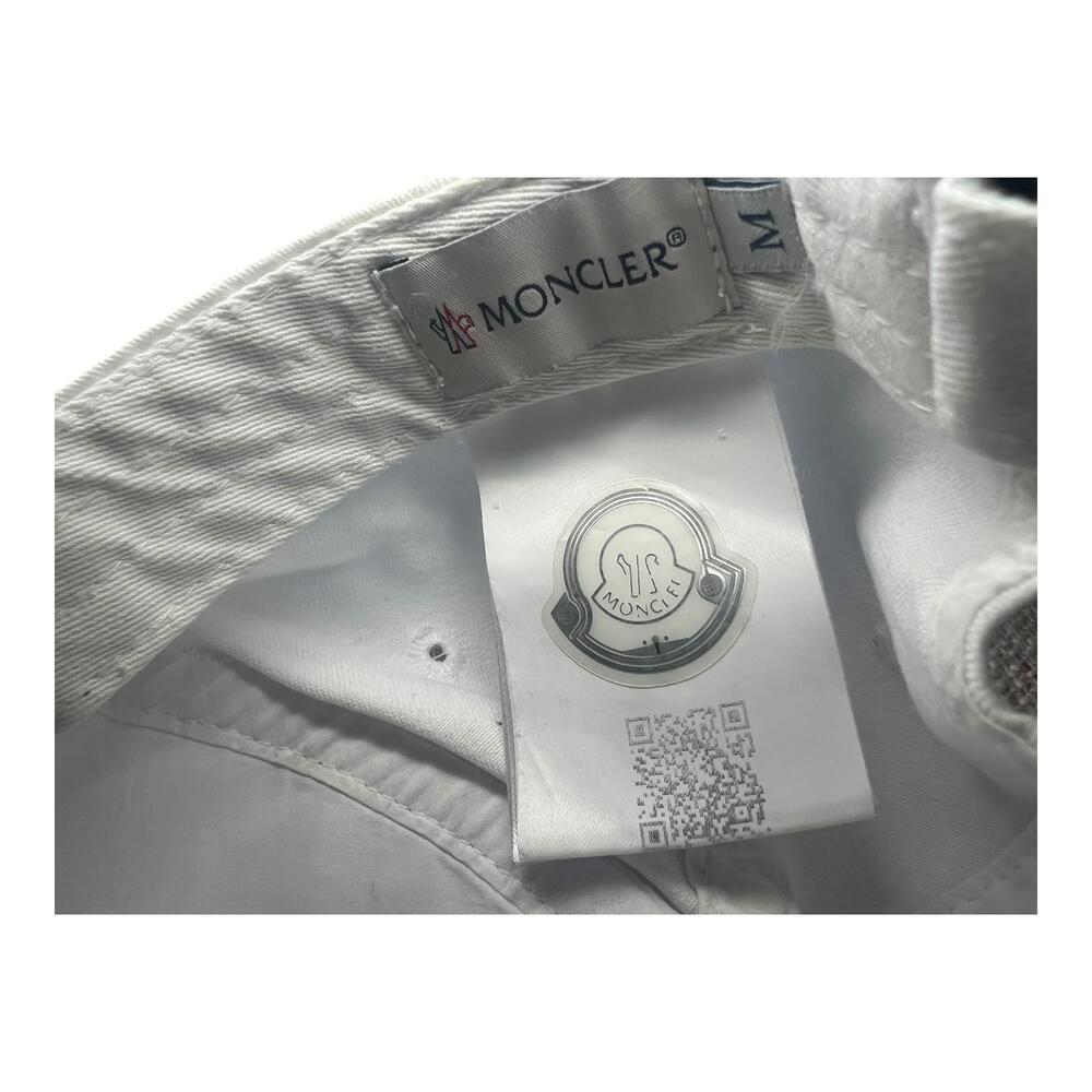 MONCLER cap BASEBALL Baseball hat with logo patch white cotton mens - Picture 3 of 8